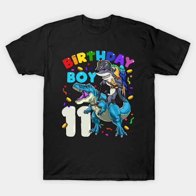 11th Birthday Dinosaur T Rex T-Shirt by KAWAIITEE